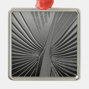 Art Deco chrome palm leaf Metal Tree Decoration