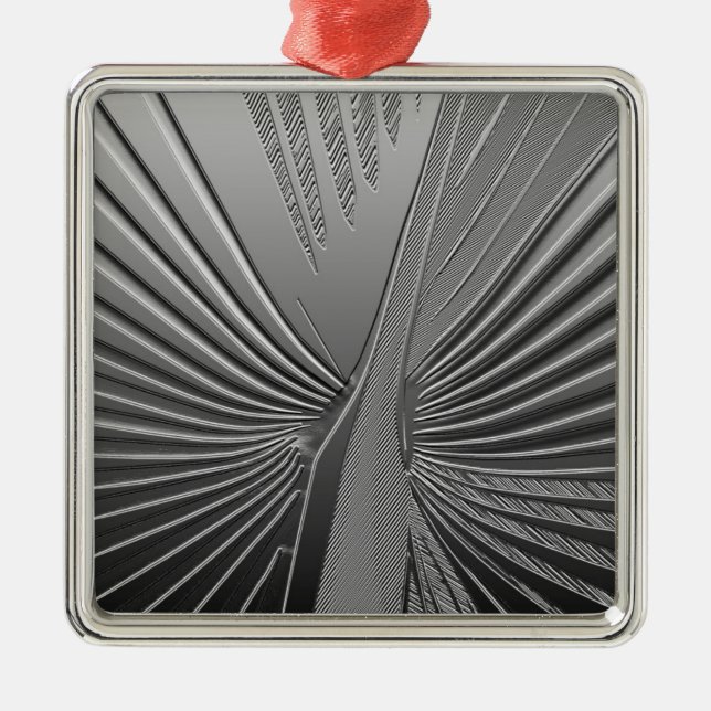 Art Deco chrome palm leaf Metal Tree Decoration (Front)