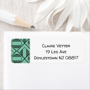 Art Deco Circles and Diamonds Label Return Address Label