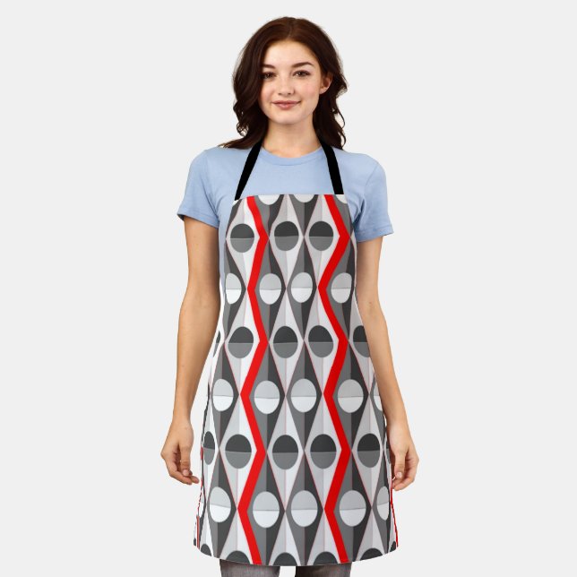 Art Deco Circles and Triangles  Apron (Worn)