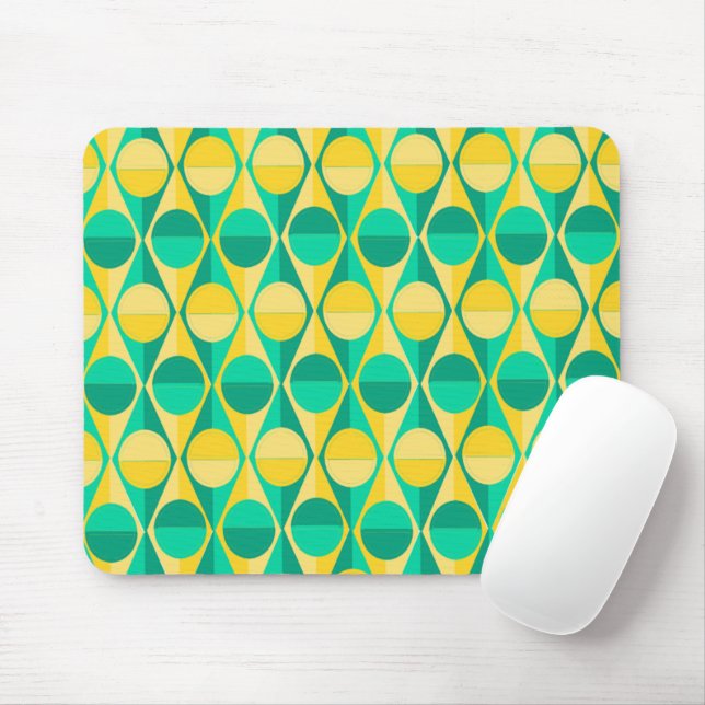 Art Deco Circles and Triangles Mouse Pad (With Mouse)