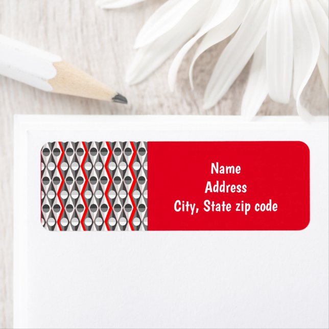 Art Deco Circles and Triangles Return Address Label (Insitu)