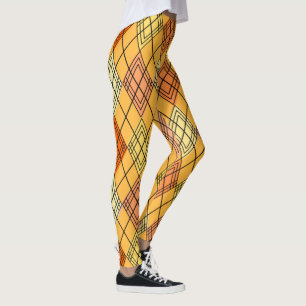 Art Deco Citrus Argyle Leggings