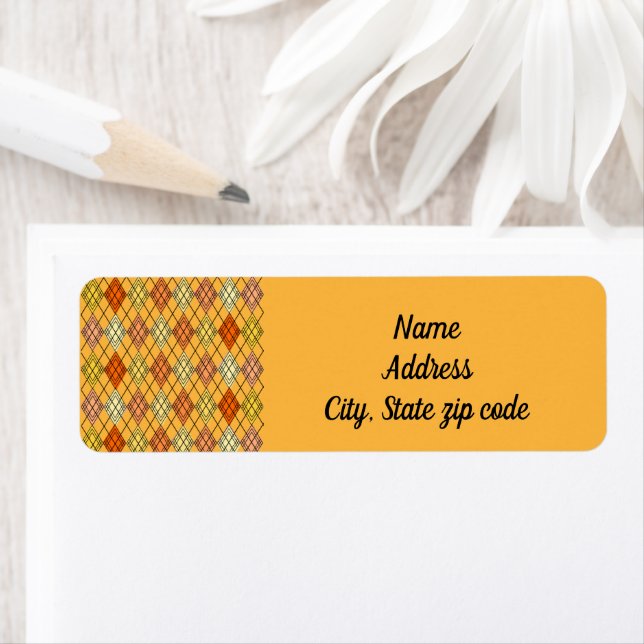 Art Deco Citrus Argyle  Return Address Label (Insitu)