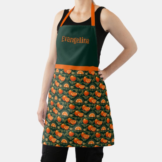 Art Deco Citrus Grove Name Apron (Insitu)