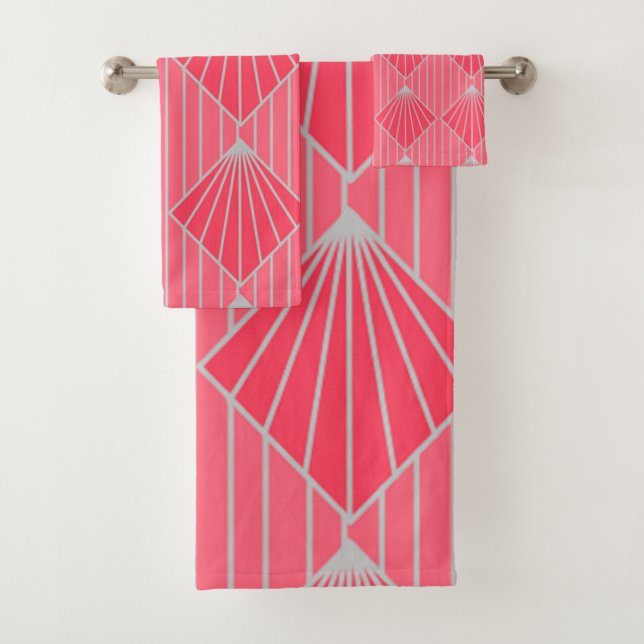 Art Deco Clam Shells Bath Towel Set (Insitu)