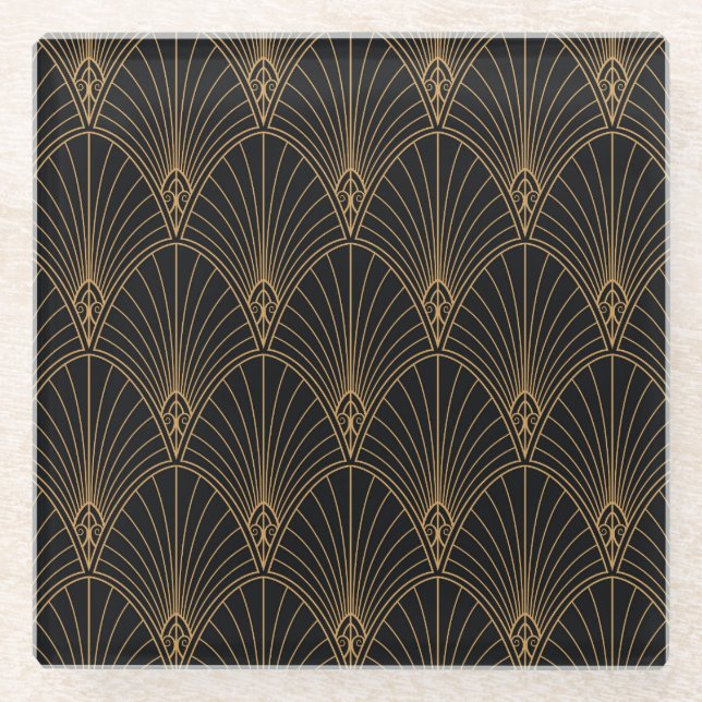 Art deco: classic geometric pattern. glass coaster (Front)