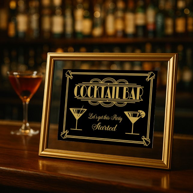 ART Deco Cocktail bar sign 1920's Gatsby Party (Creator Uploaded)