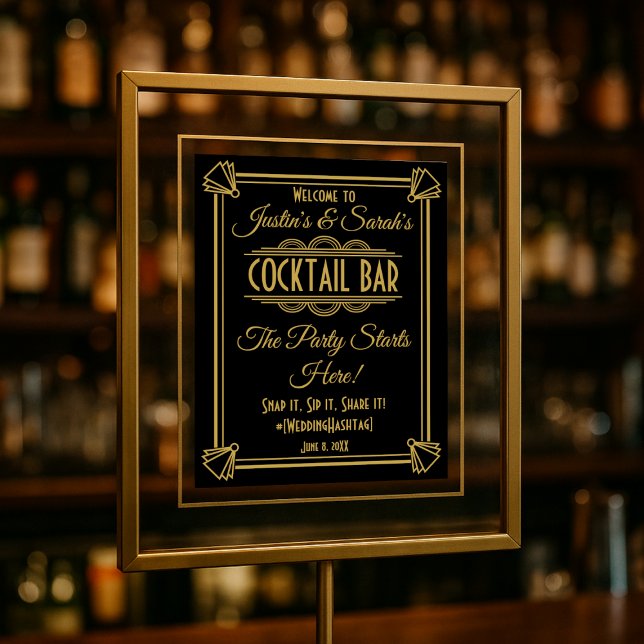 ART Deco Cocktail bar sign 1920's Gatsby Party (Creator Uploaded)