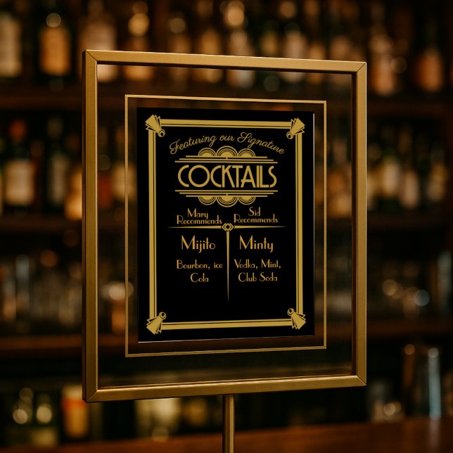 ART Deco Cocktail bar sign 1920's Gatsby Party (Creator Uploaded)