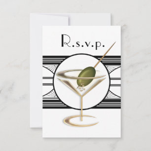 Art Deco Cocktail Design RSVP Cards