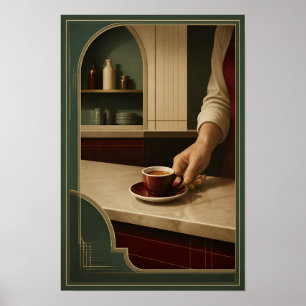Art Deco Coffee Moment – Elegant Vintage Café Wall Poster