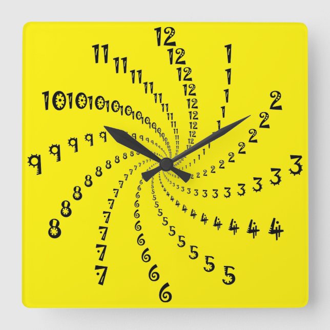 art deco collection square wall clock (Front)