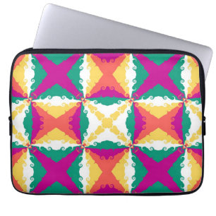 Art Deco Colourful Swirl Retro Abstract Art Laptop Sleeve