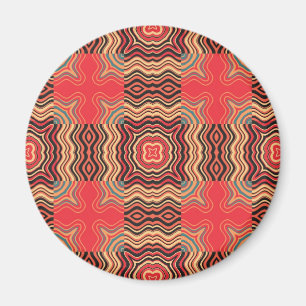 Art Deco Colourful Swirl Retro Abstract Art Magnet
