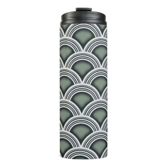 Art Deco Concentric Circles Water Bottle (Front)