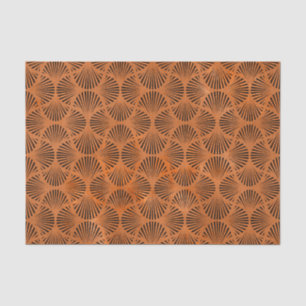 Art Deco Copper Fan Shell Graphic Tissue Paper