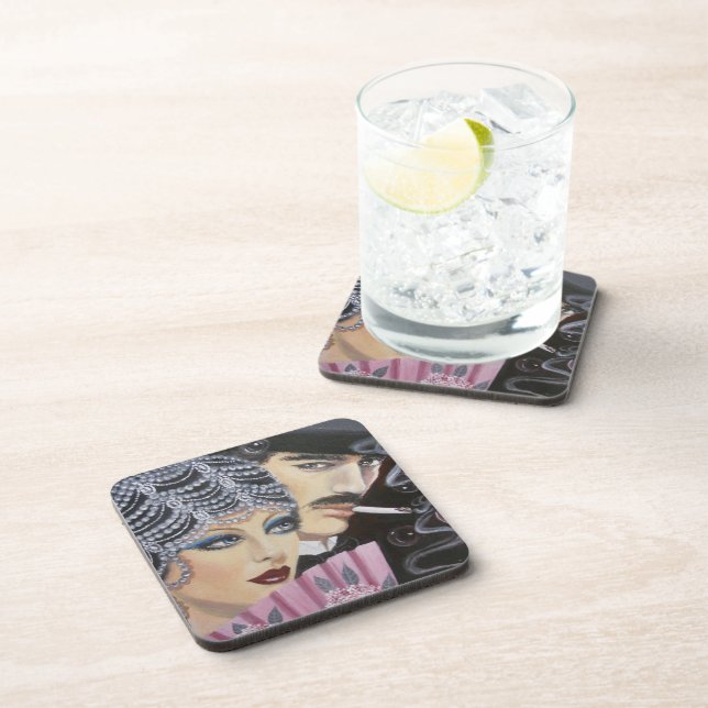 Art Deco Couple Coaster (Right Side)