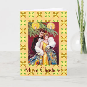 Art Deco Couple Merry Christmas Card
