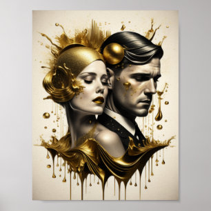 Art Deco couple Poster