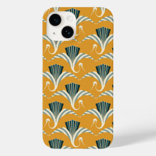 Art Deco Crane - yellow background Case-Mate iPhone 14 Case
