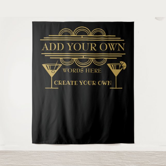 Art deco CREATE YOUR OWN photo booth back drop Tapestry (Front)