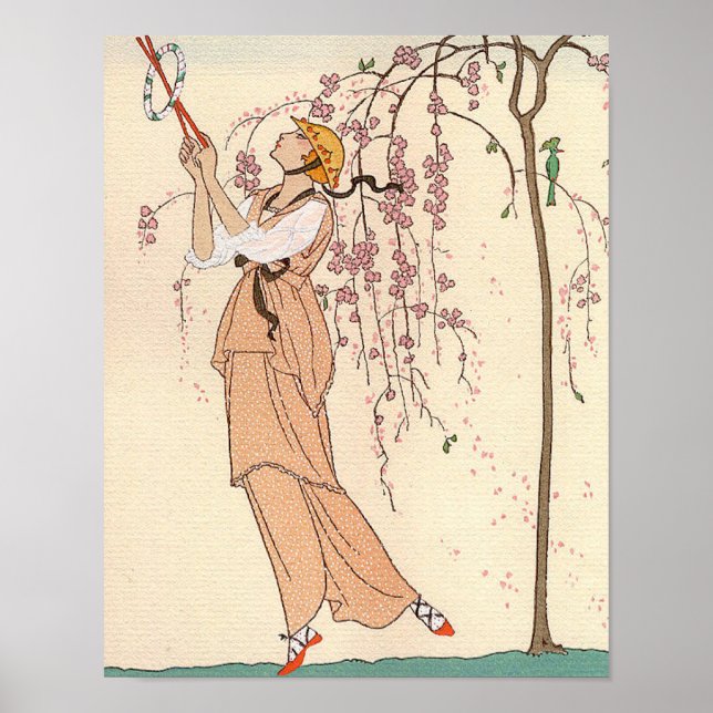 Art Deco Crossover Illustration Game Dress Poster (Front)