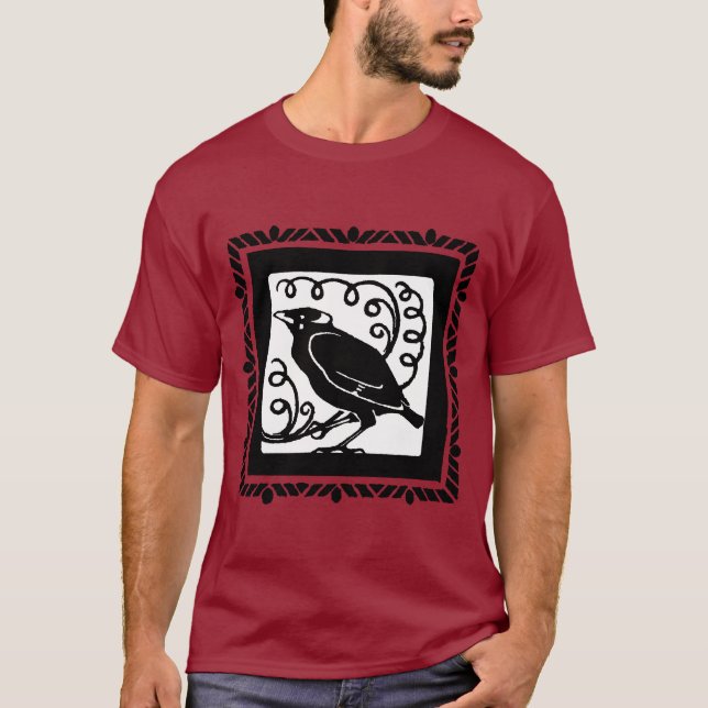 Art Deco Crow or Raven T-Shirt (Front)