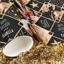 Art Deco Custom Age Name & Photos Birthday