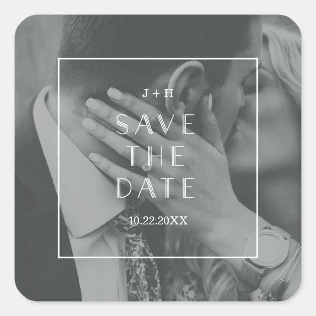 Art Deco | Custom Save the Date Photo Sticker (Front)