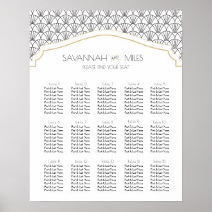 Art Deco Customisable Seating Chart
