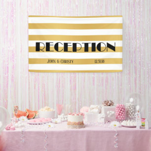 Art Deco Customisable Wedding Reception Banner