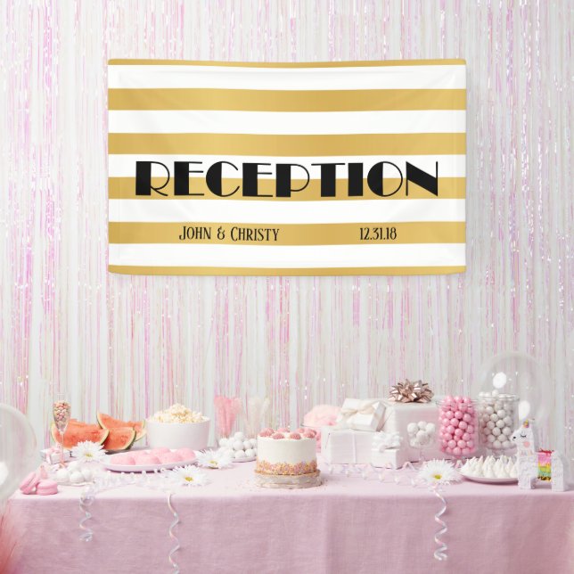 Art Deco Customisable Wedding Reception Banner (Party)