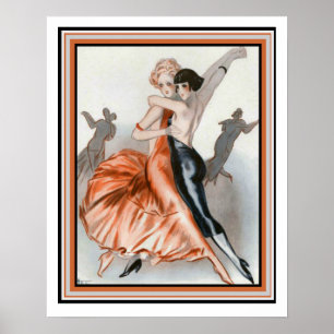 Art Deco "Dance Le Deux" 16 x 20 Poster
