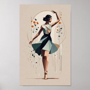 Art Deco dancer girl Poster