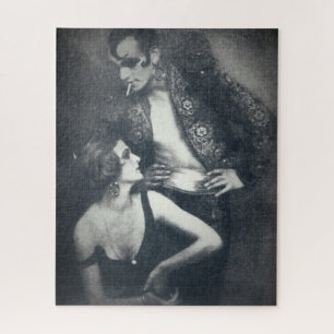 Art deco dancers berber and droste black white  jigsaw puzzle