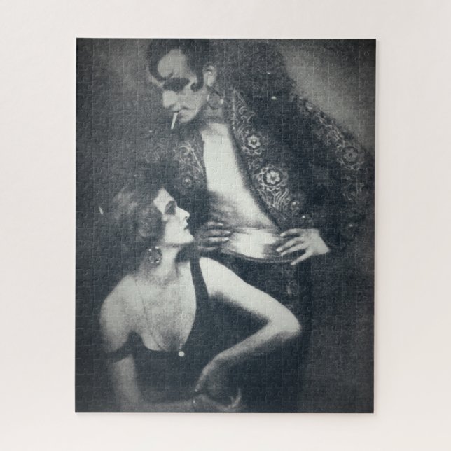 Art deco dancers berber and droste black white  jigsaw puzzle (Vertical)