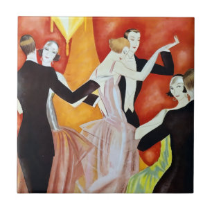 Art Deco Dancing Couples 1920s Ballroom  Ceramic Tile