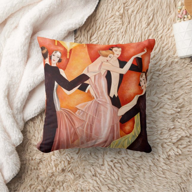 Art Deco Dancing Couples 1920s Ballroom  Cushion (Blanket)