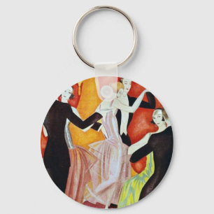 Art Deco Dancing Couples 1920s Ballroom  Key Ring