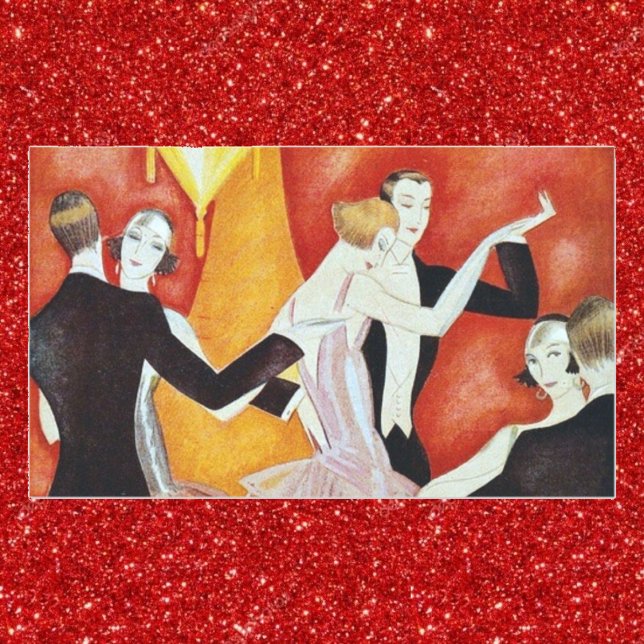 Art Deco Dancing Couples 1920s Ballroom  Rectangular Sticker (Creator Uploaded)