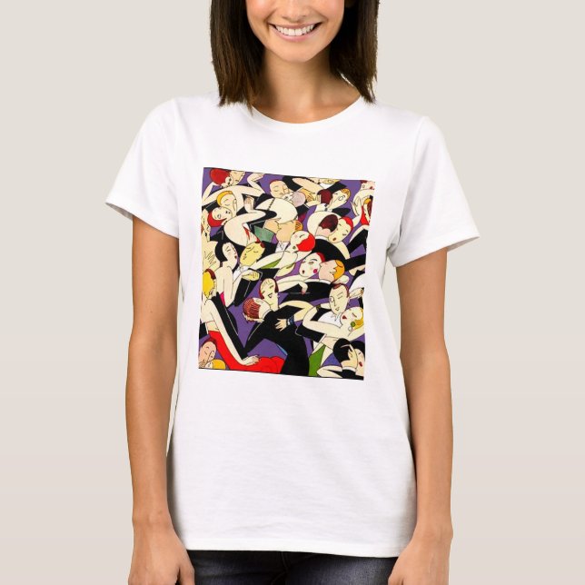 Art Deco Dancing Couples Pattern | 1920s Jazz Age  T-Shirt (Front)