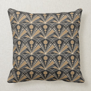 Art Deco (Dark grey and Sand) Cushion