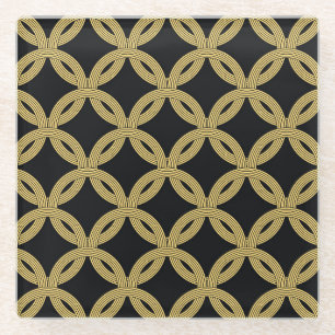 Art Deco Decoration Seamless Ornament Glass Coaster
