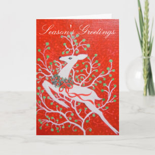 Art Deco deer Christmas Card