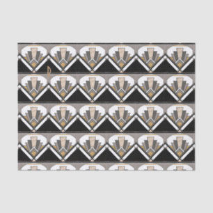 Art Deco Delight Pattern Personalised  Initial Tissue Paper