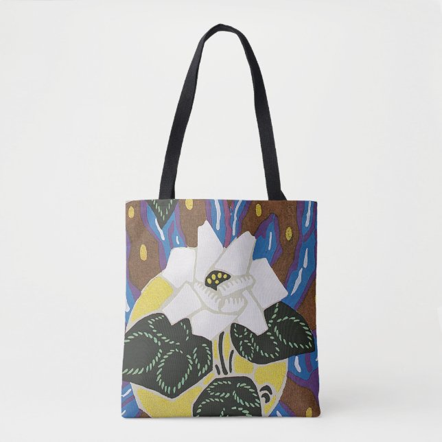 Art Deco Design #10 White Rose Tote Bag (Front)