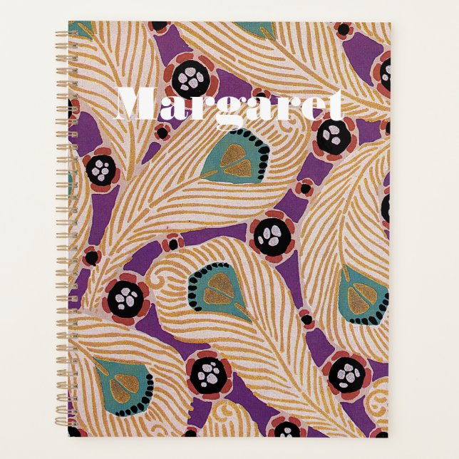 Art Deco Design #1 Peacock Feathers Planner (Front)