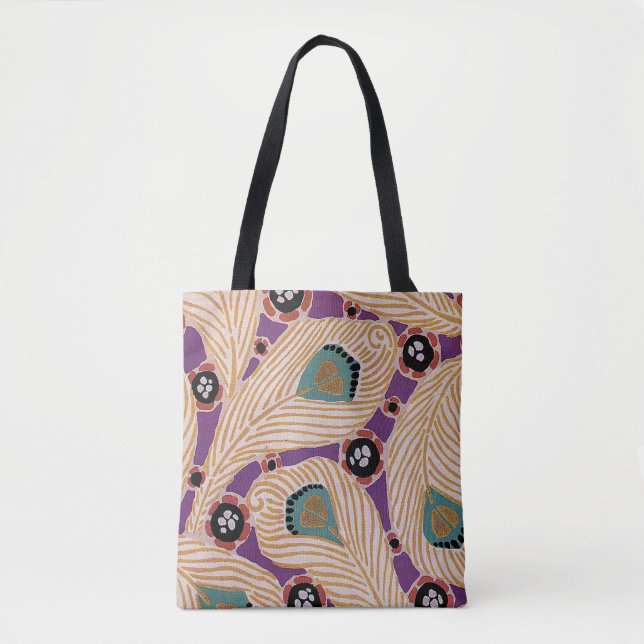 Art Deco Design #1Peacock Feathers Tote Bag (Front)