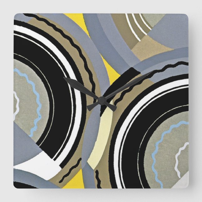 Art Deco Design #2 at Emporio Moffa Square Wall Clock (Front)